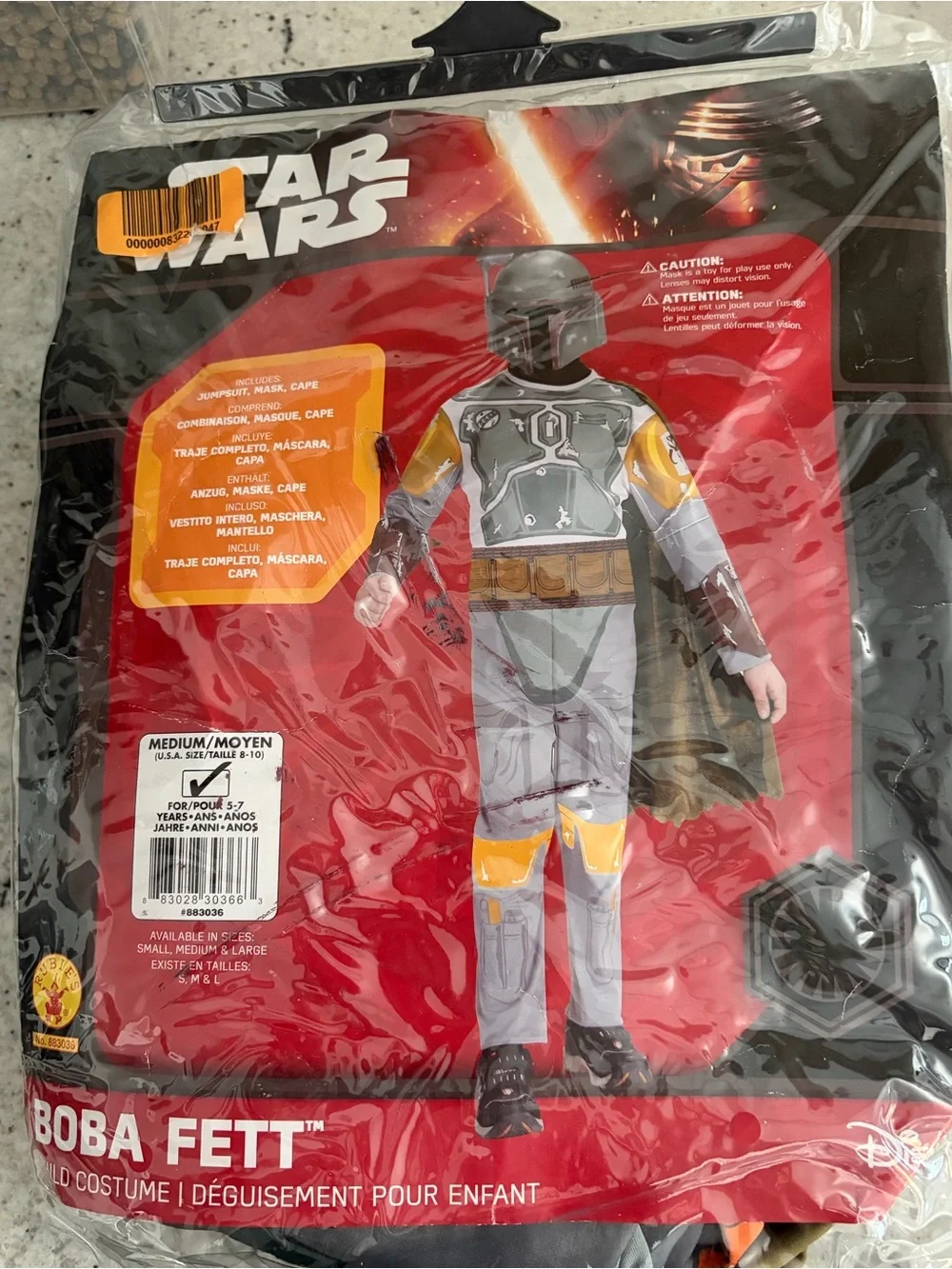 NWT Star Wars Boba Fett Kids Costume